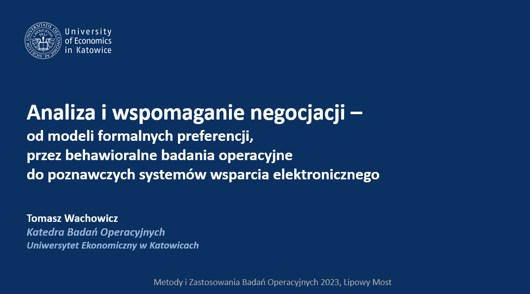 Strona tytułowa wykładu plenarnego